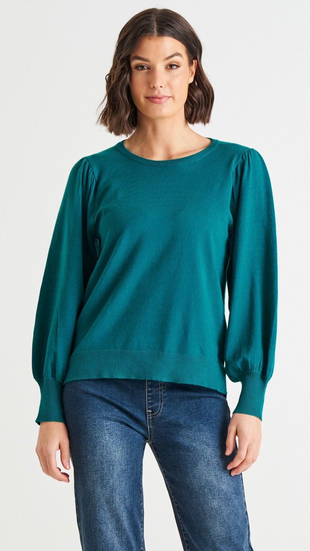 Charlotte Knit Jumper - Royal Blue | Betty Basics | This relaxed fit jumper features a crew neckline and unique balloon sleeves, perfect for adding some pizazz to your autumn wardrobe. Made from the softest material, 