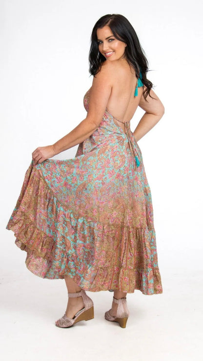 Taya Boho Halter Dress - Butter