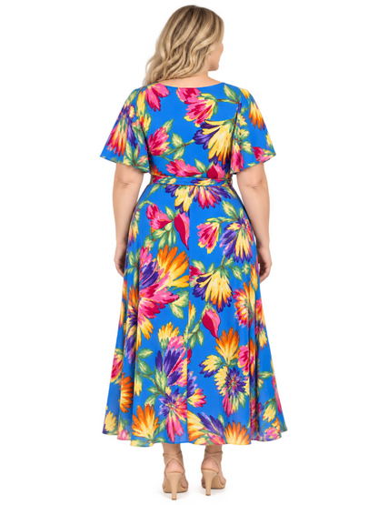 Havana Wrap Dress - Tropical Blue