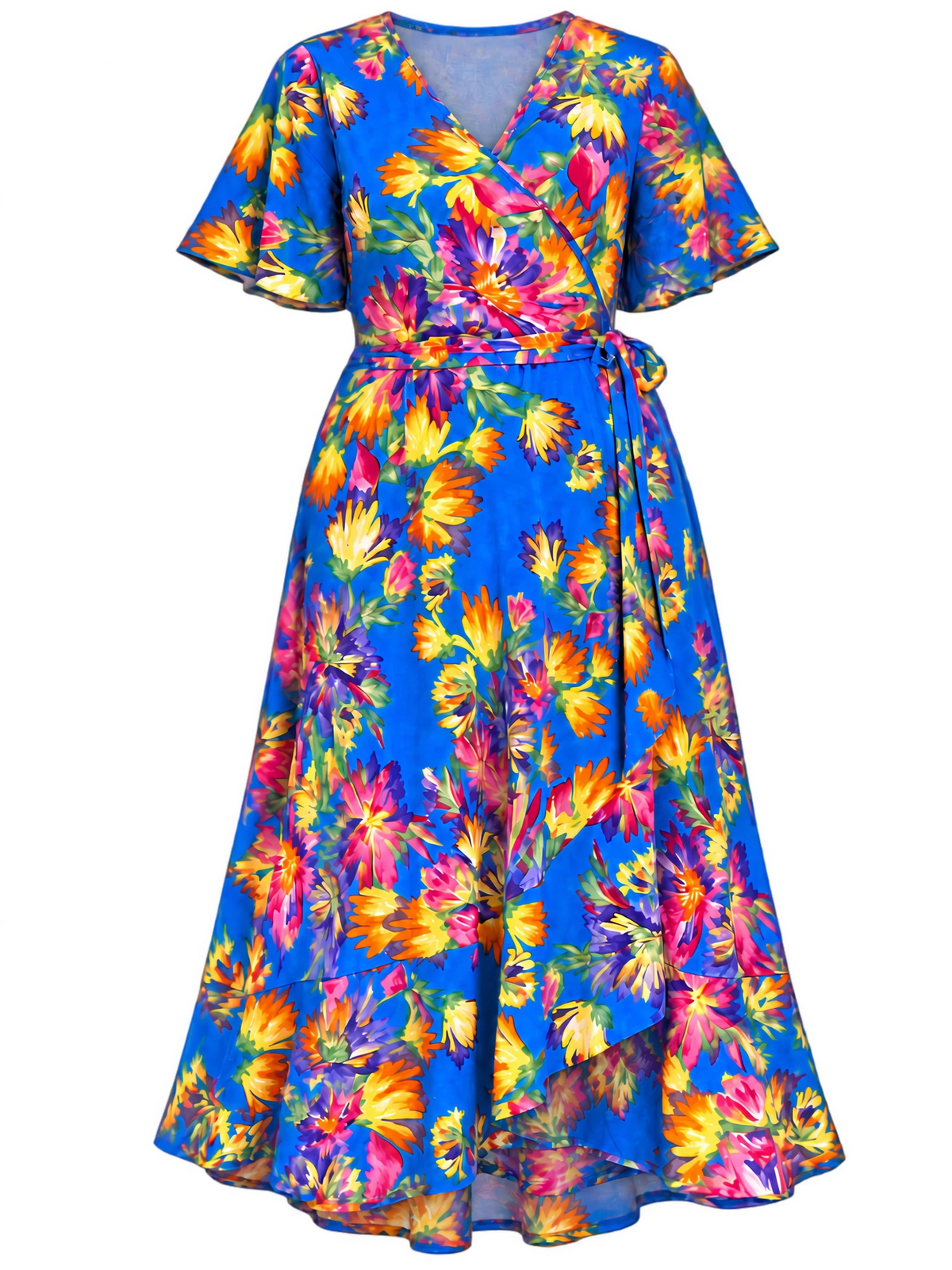 Havana Wrap Dress - Tropical Blue