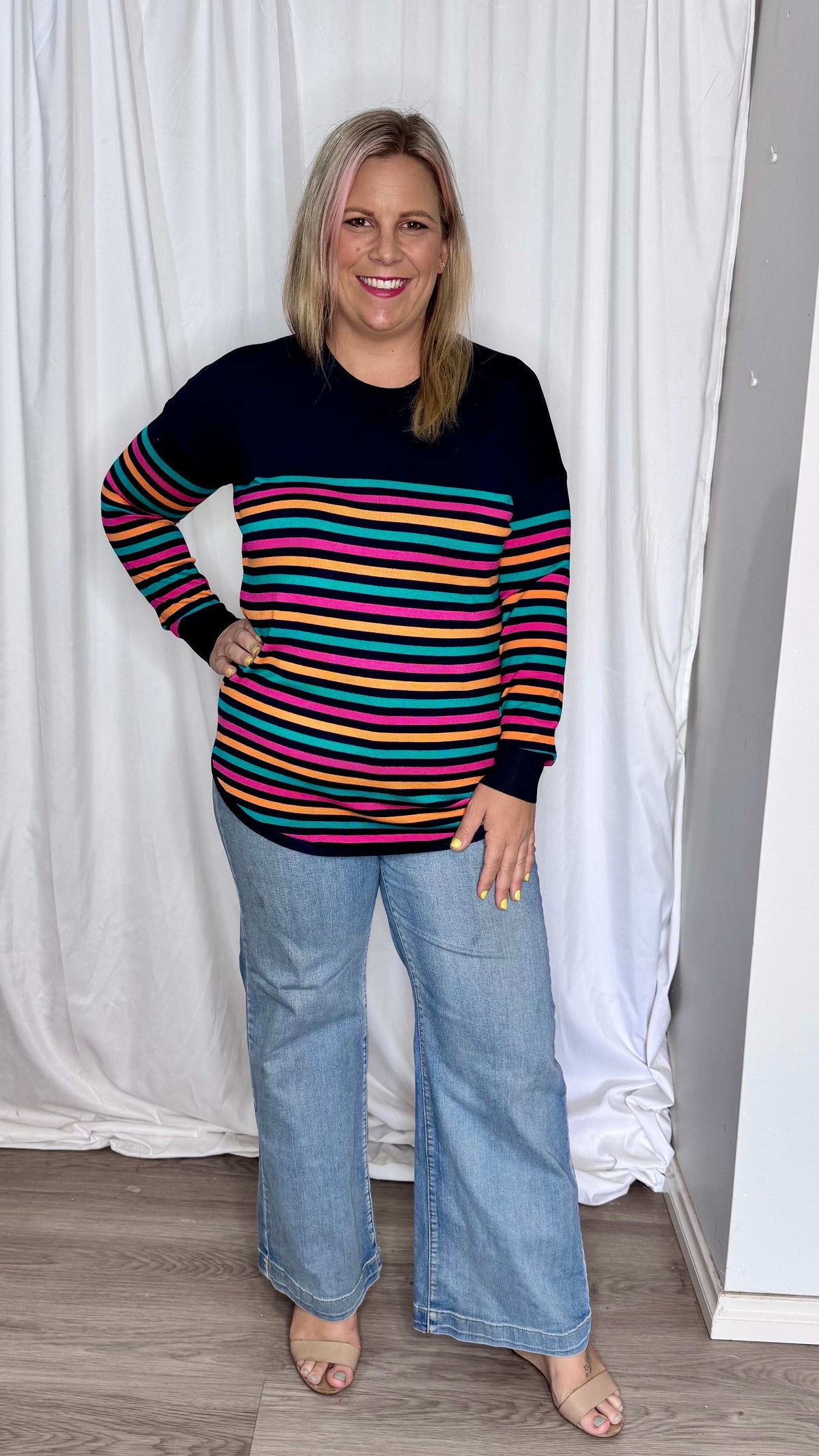 Sophie Knit Jumper - Rainbow Stripe