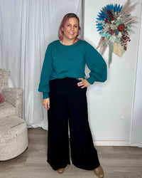 *NEW* Bonnie Pants | Bee Maddison | The Bee Maddison Bonnie Pants in black are a beautifully cut wide leg pant, elevated by the viscose fabrication. Every detail has been considered including the flatt