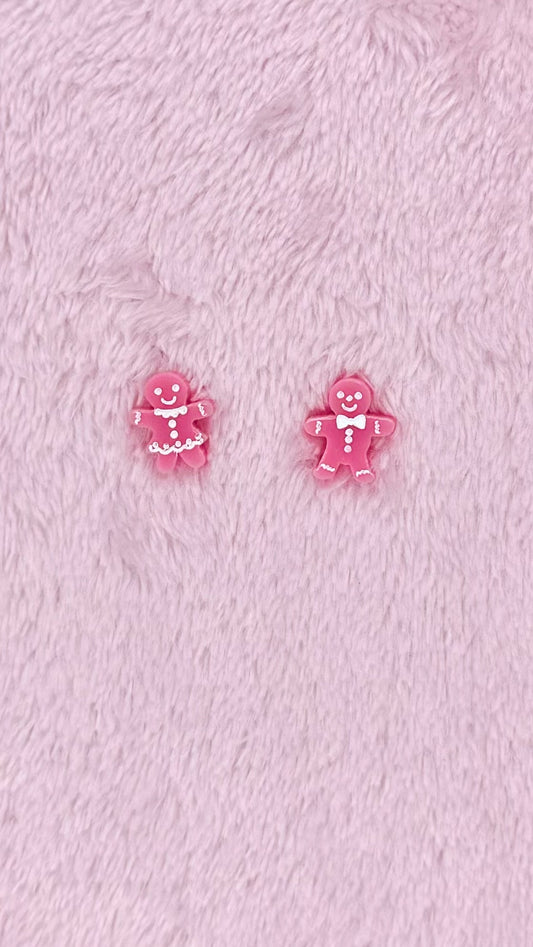 KT Gingerbread Men Acrylic Mini Stud Earrings - KT463