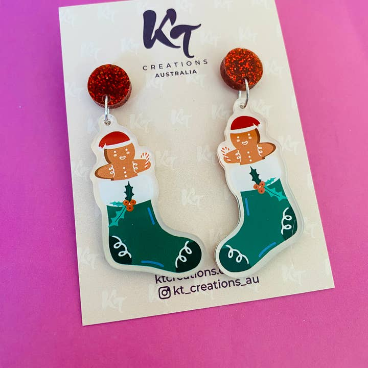 Gingerbread Stocking Christmas Dangles