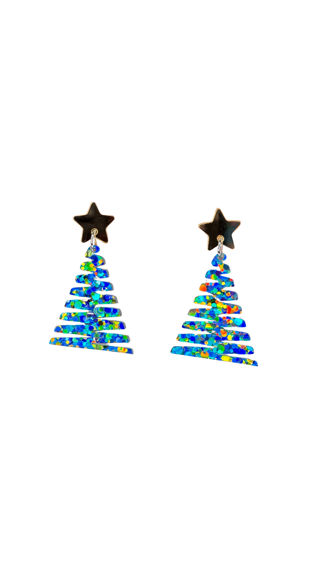 Christmas Tree Dangles - Zig Zag Aqua