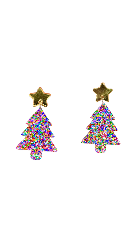 Christmas Tree Dangles - Rainbow Confetti