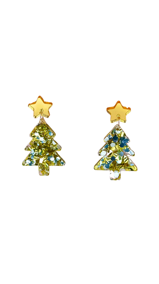 Christmas Tree Dangles - Gold on Gold