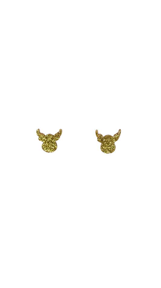 Reindeer Christmas Stud Earrings - Gold