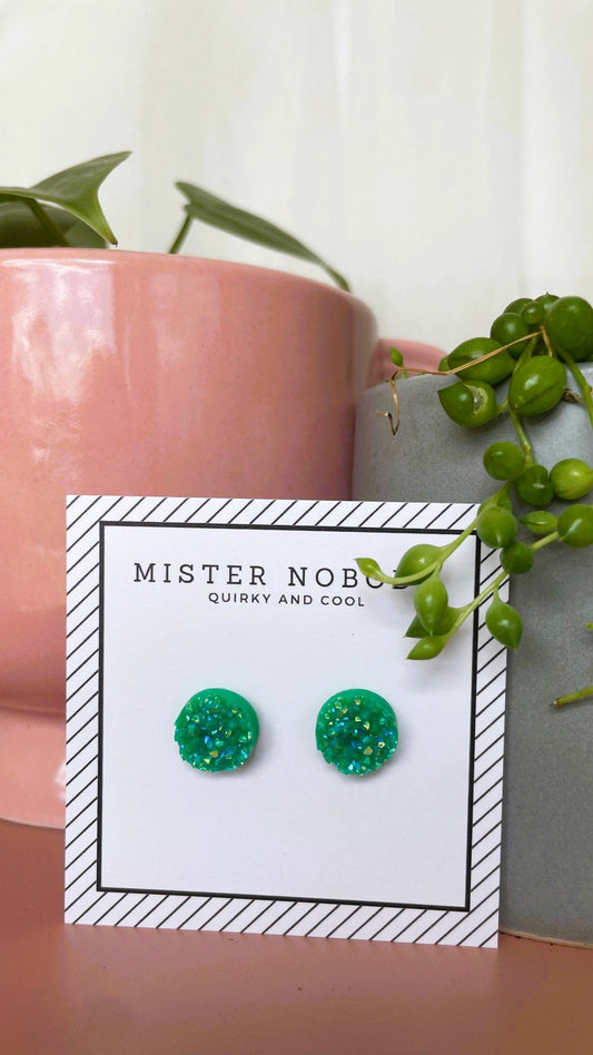 Raw Glitter Novelty Stud Earrings - Ciao Bella Dresses