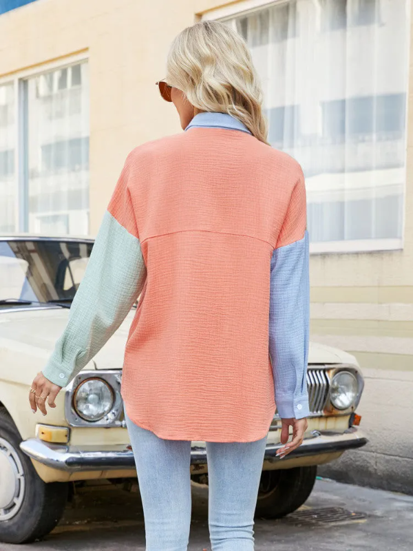 Maui Colourblock Shirt - Peach Lime