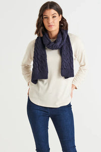 NEW Thelma Scarf - Navy | Betty Basics | Crowd pleaser Thelma Scarf in two new colours - your winter wardrobe's new fave accessory! Keep cosy and stylish with this fun and versatile accessory. Thelma's best