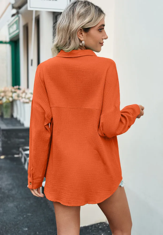 Oahu Crinkle Shirt - Orange