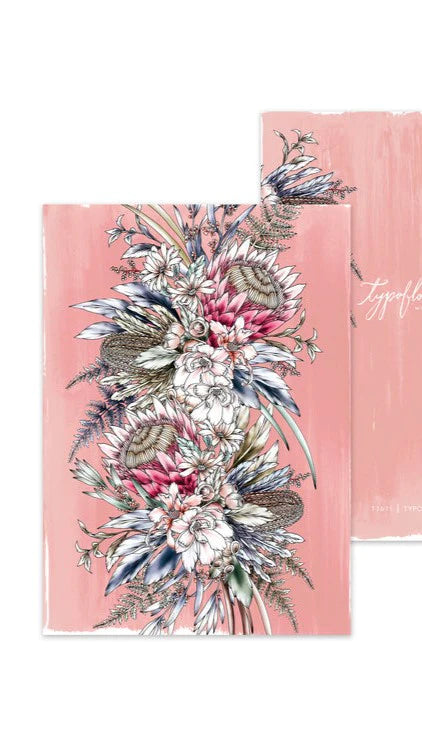 Typoflora Pocket Notebook in Botanical Print | Typoflora | These stunning pieces are designed in Sydney and make the sweetest addition to your handbag

detailed botanical design on interior of cover
full colour 300gsm paper 