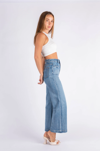 Kara Wide Leg Jean - Dark Wash | Wakee Denim | The Kara Jeans are a fabulous choice for anyone looking for a comfortable and stylish pair of denim pants. They are fashionable and versatile, suitable for any seaso