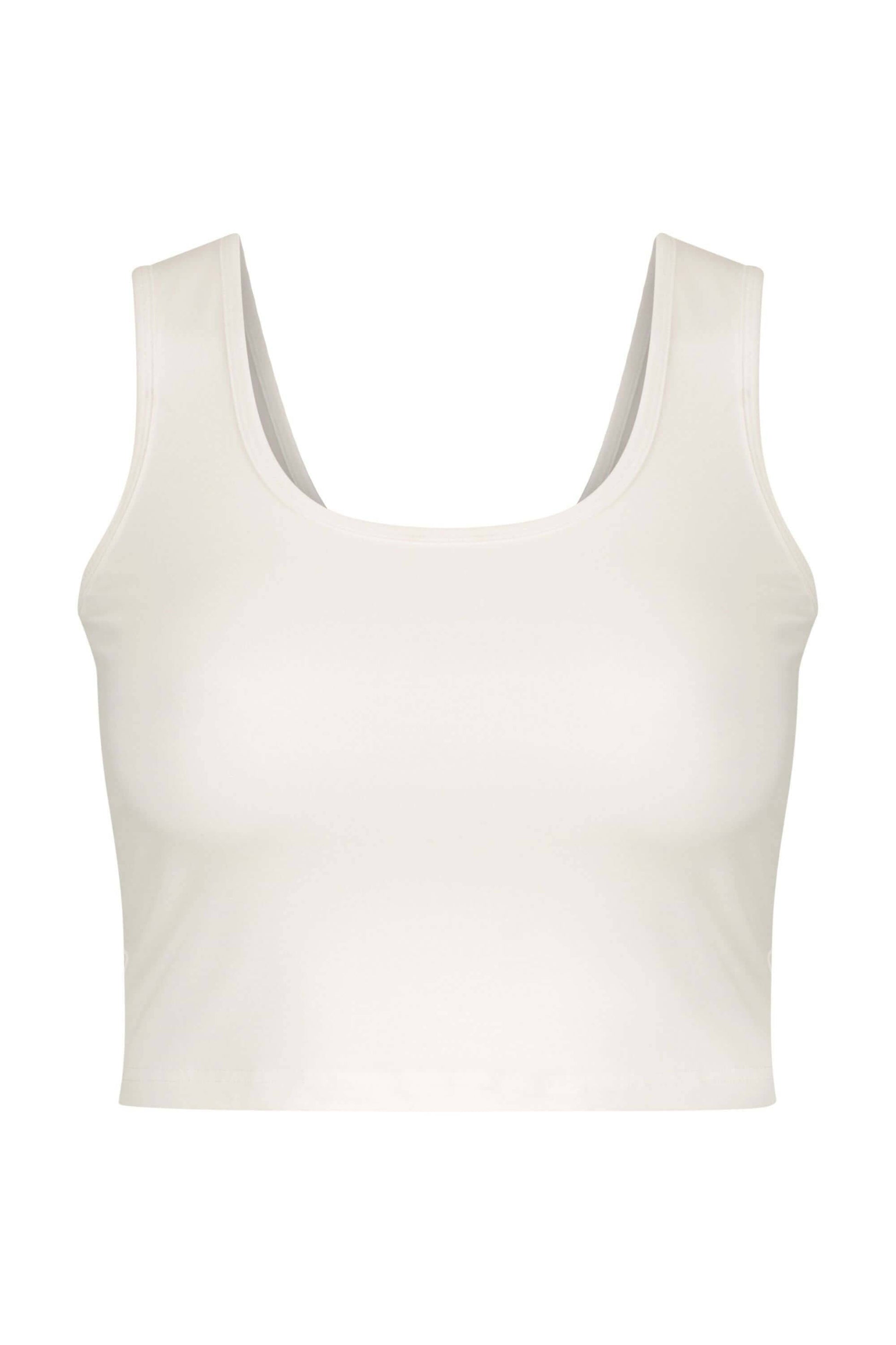 **NEW** Katie Stretch Crop Top: 
 * Fitted sleeveless crop top 
 * Buttery soft fabric with lots of stretch 
 * Wide coverage for bra straps 
 * Length: 46cm 
 * 90% cotton, 10% elastane  - Ciao Bella Dresses 