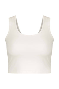 **NEW** Katie Stretch Crop Top: 
 * Fitted sleeveless crop top 
 * Buttery soft fabric with lots of stretch 
 * Wide coverage for bra straps 
 * Length: 46cm 
 * 90% cotton, 10% elastane  - Ciao Bella Dresses 