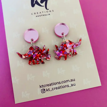 Acrylic Dangle Earrings: Acrylic earrings are lightweight to wear and the perfect accessory to every outfit. Handmade in Brisbane.
Stud backing made from surgical steel, perfect for sensitiv - Ciao Bella Dresses - KT Creations Australia