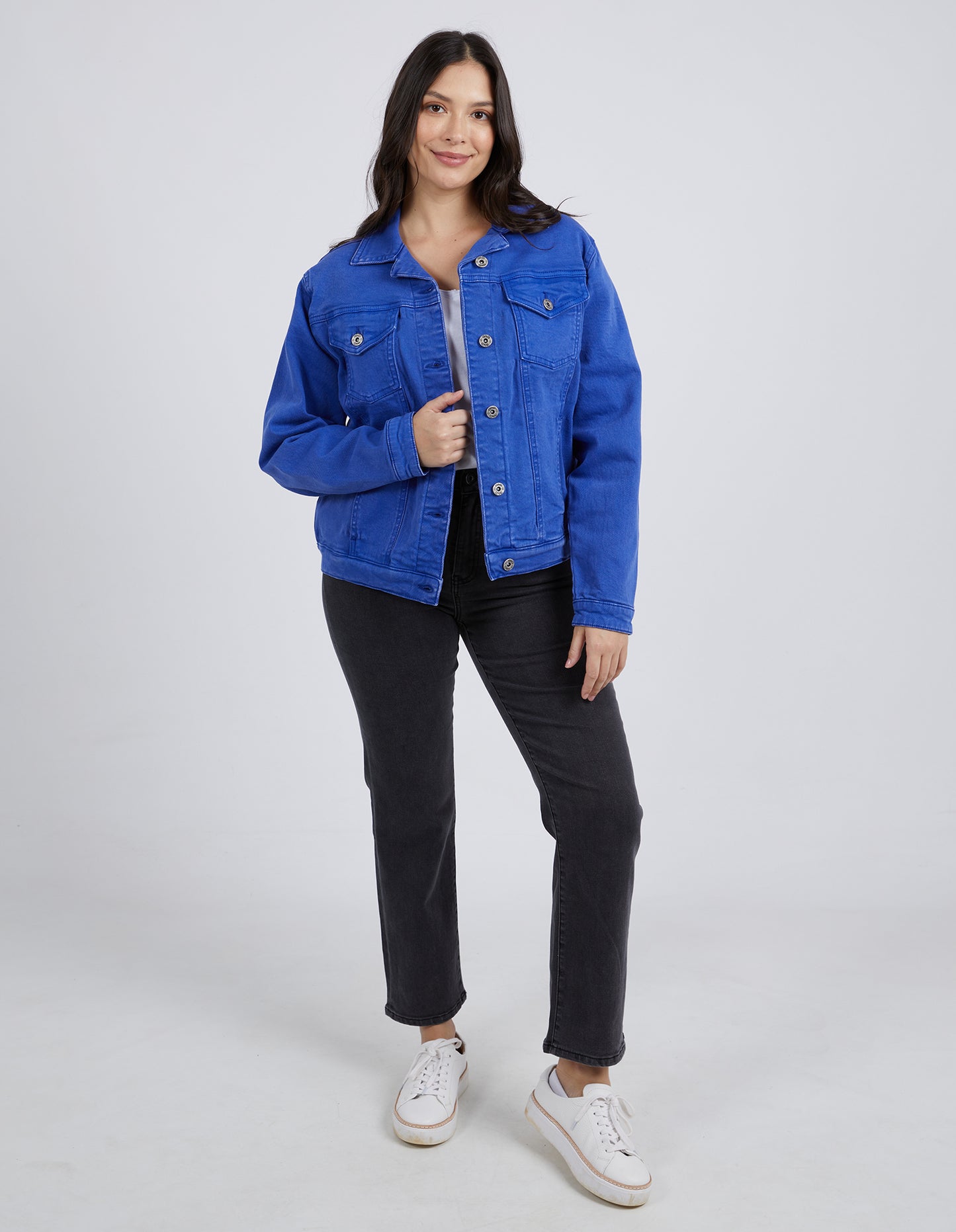 Tilly Denim Jacket: A fun spin on the classic denim jacket, the Tilly Denim Jacket brings a pop of colour to your wardrobe. Due to the stretch denim and relaxed shape, not only does it  - Ciao Bella Dresses - Elm Lifestyle