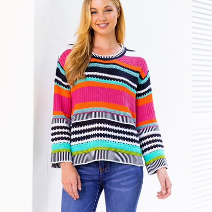 Gracie Knit Jumper - Pink | Label of Love | No drab colours this season! The Gracie Knit is a relaxed fit knit in two bright and cheerful prints
Features:

Short lenth
Wide sleeves

Sizing: Gracie is a relaxed