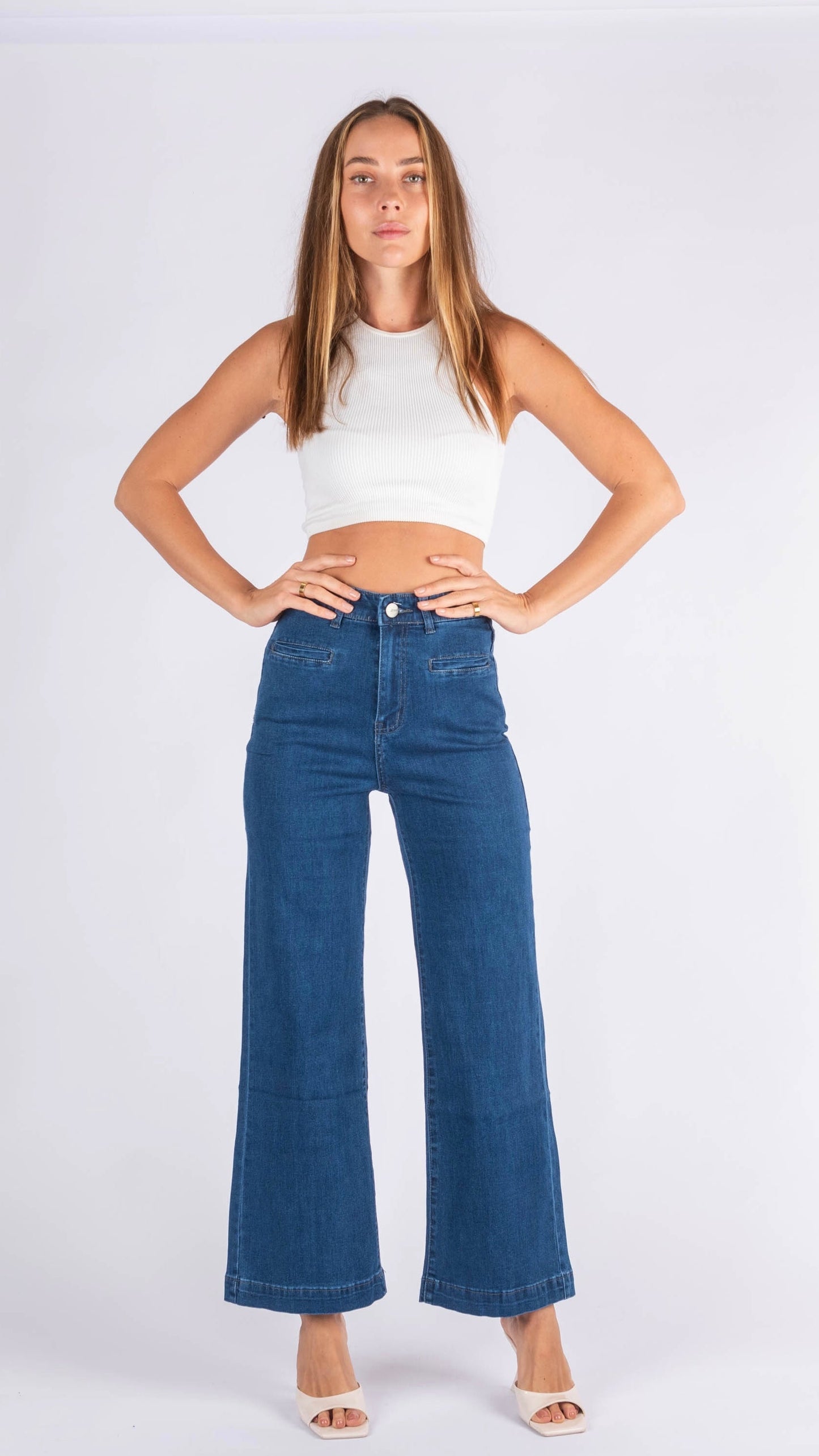 *NEW* Kara Wide Leg Jean - Light Wash | Wakee Denim | The Kara Jeans are a fabulous choice for anyone looking for a comfortable and stylish pair of denim pants. They are fashionable and versatile, suitable for any seaso