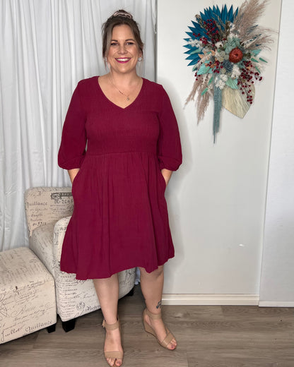 Darcy Rouched Shift Dress: The Darcy Rouched Shift Dress is a simple but stunning design that can be dressed up or down. It is a super comfy chuck on and go style with some gorgeous features t - Ciao Bella Dresses - Mylk the Label