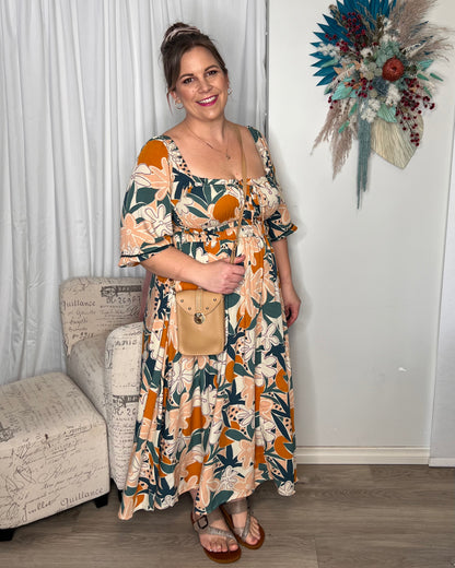 Turner Dress: A twist on our bestselling Kirrily Dress, the Turner is has all the same features with the addition of lace detailing around the arm in a gorgeous new floral print

 - Ciao Bella Dresses - Boho Australia
