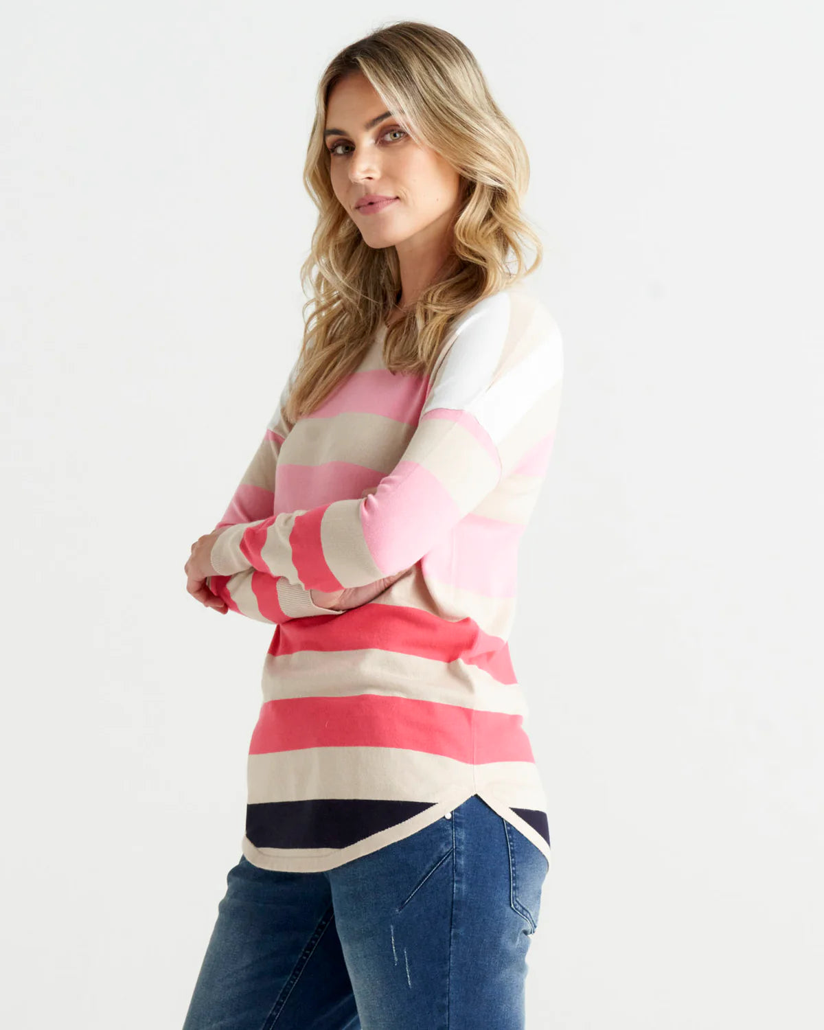 Sophie Knit Jumper: Made with soft and super stretchy knitted fabric, this jumper is like wearing a warm hug all day long. And because it's lightweight, it's perfect for those tricky tr - Ciao Bella Dresses - Betty Basics