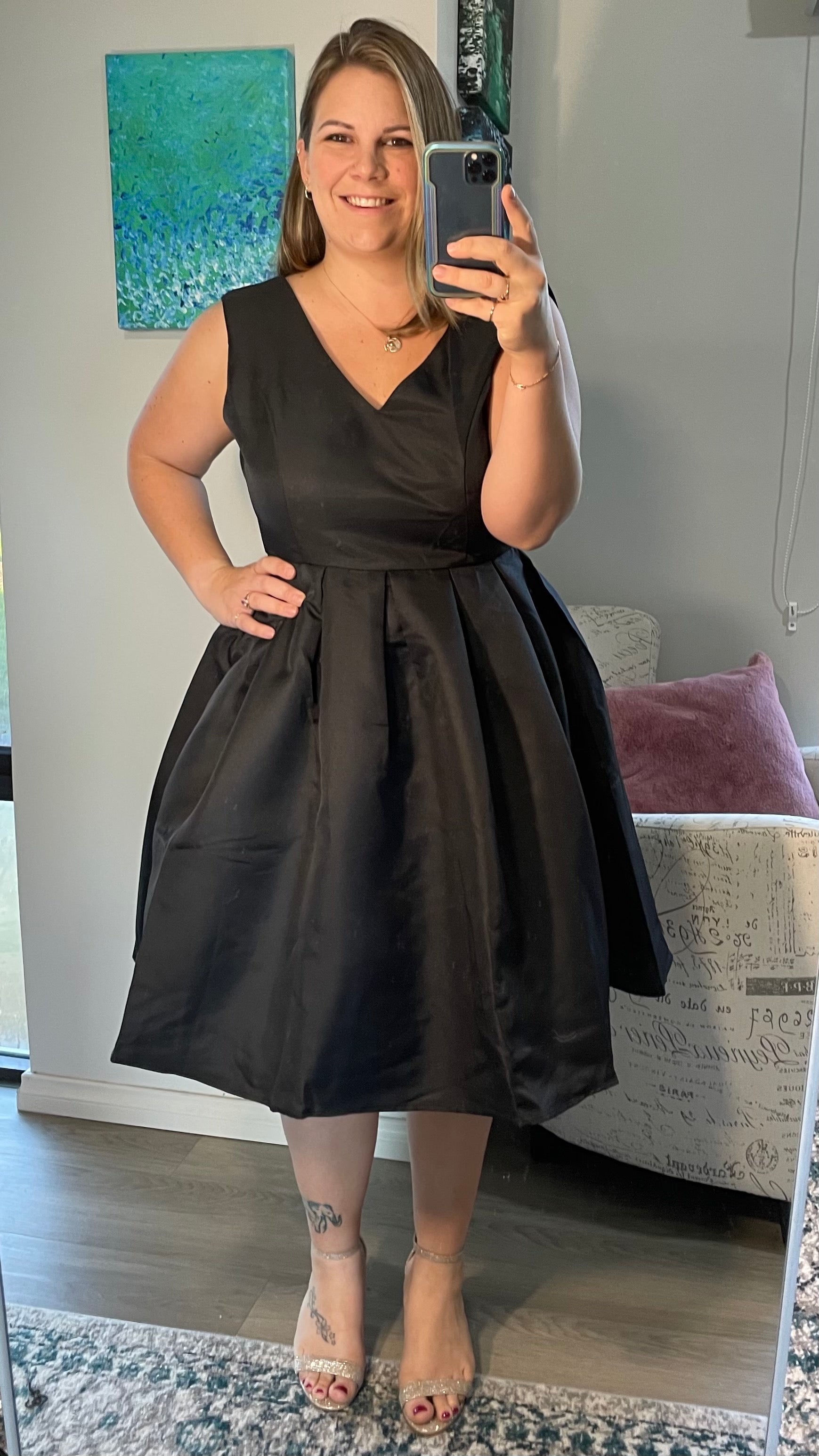 Kya Fit and Flare Dress - Black | Maxim | 
Zip up back
Flared skirt
Small sizing - size up
Danika is wearing a 14


Shop other colours HERE