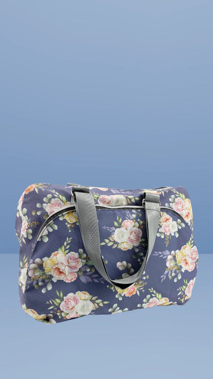 Young Spirit Canvas Weekend Duffle Bag: Travel in style with our Young Spirit Weekend Duffle Bag. This lightweight, floral print duffle bag is perfect as a dance bag, gym bag, sports bag, weekender bag, sl - Ciao Bella Dresses 