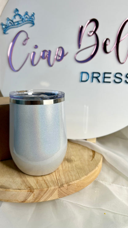 Stemless Vacuum Insulated Tumbler: 
Shaped for comfort and designed for practicality, the Stemless Insulated Tumbler will hold 415ml of liquid and keep it cool for up to 12hrs. What's neat is it'll al - Ciao Bella Dresses - AlcoHolder