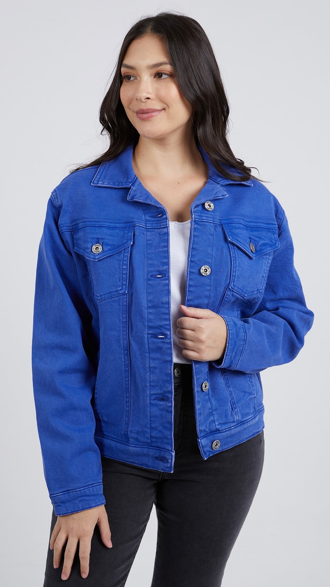 Electric blue denim outlet jacket