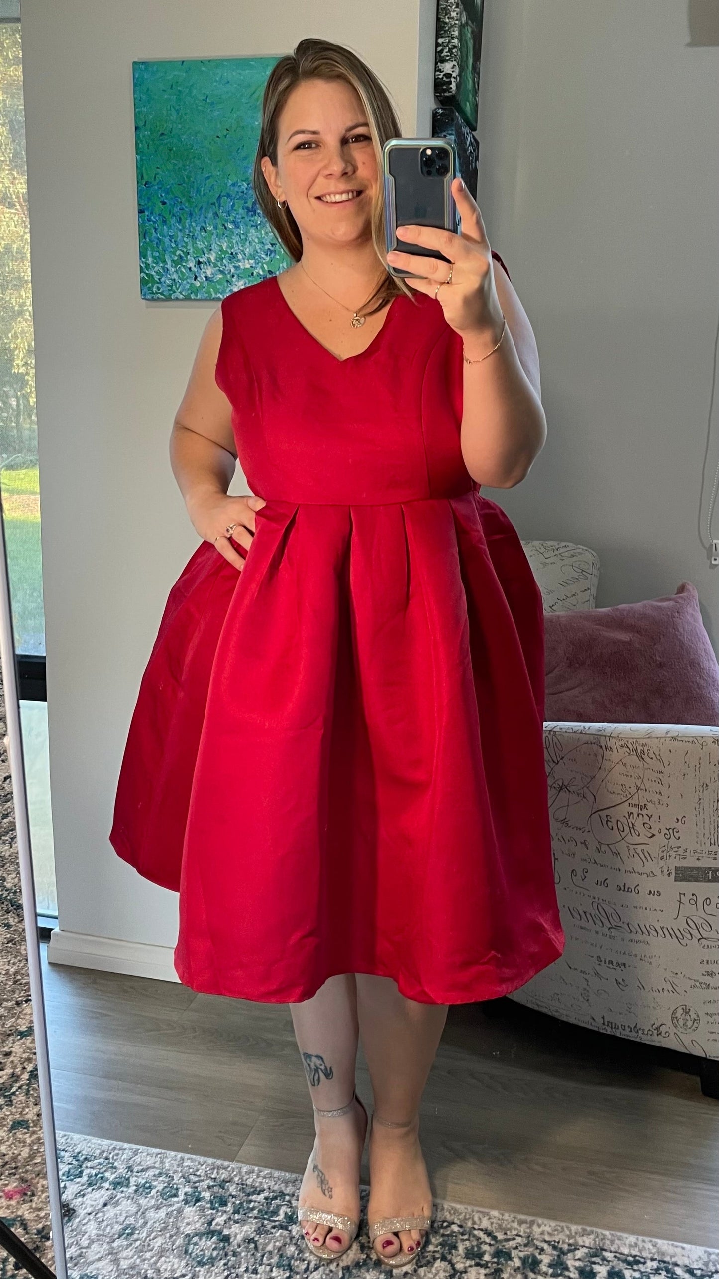 Kya Fit and Flare Dress - Red | Maxim | 
Zip up back
Flared skirt
Small sizing - size up
Danika is wearing a 14


Shop other colours HERE