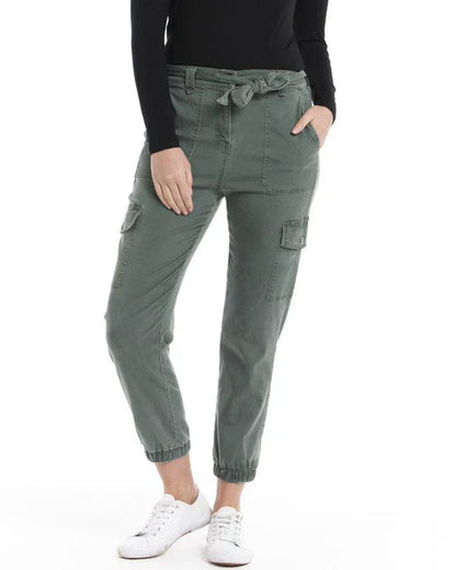 Canterbury Lyocell Cargo Pants - Khaki | Betty Basics | The cargo pant is THE must-have trend of the season, and we've made it even better with our comfy and stretchy lyocell fabric. The elastic back waist means you can e
