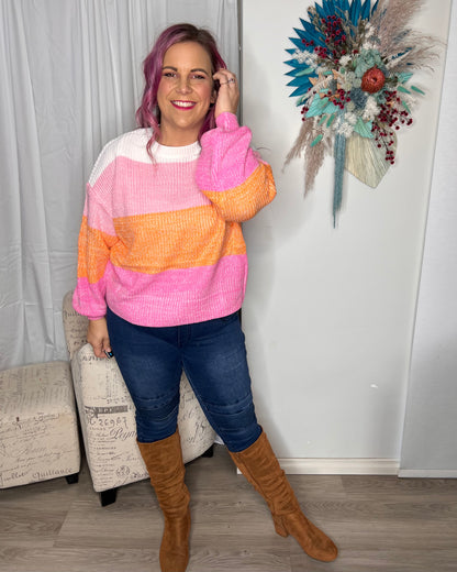 Vivien Jumper: Vivien is  a semi cropped boxy knit, perfect for layering as the weather gets cooler. The hemline sits around waist height. It had balloons sleeves ending in a ribbe - Ciao Bella Dresses - Ebby and I