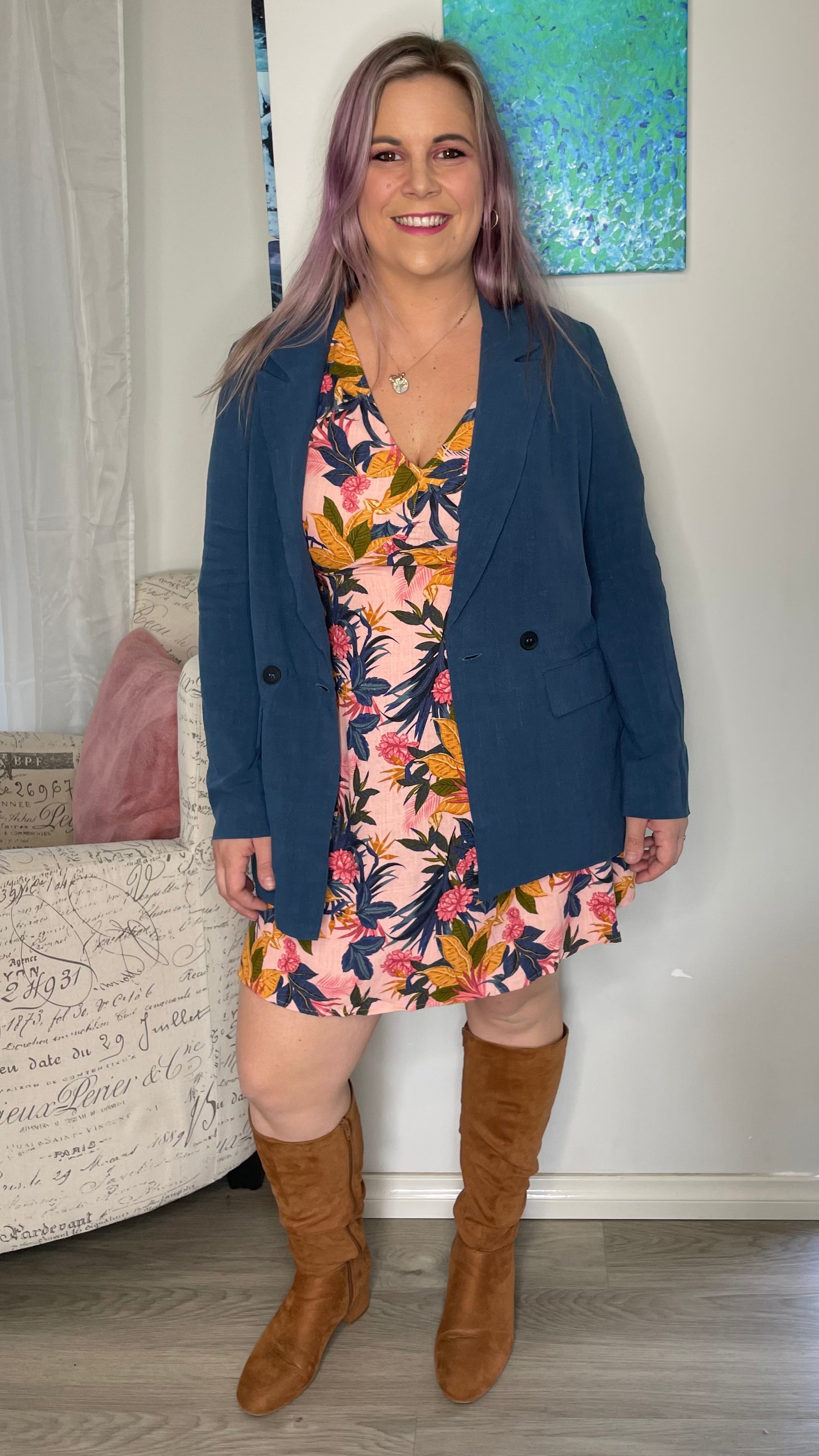 Alexis Blazer - Multi Floral | Sass Clothing | The Alexis Blazer is the fun yet classic blazer you need in your wardrobe! From meetings to margaritas this blazer has all your style needs covered in one!

Relaxed 