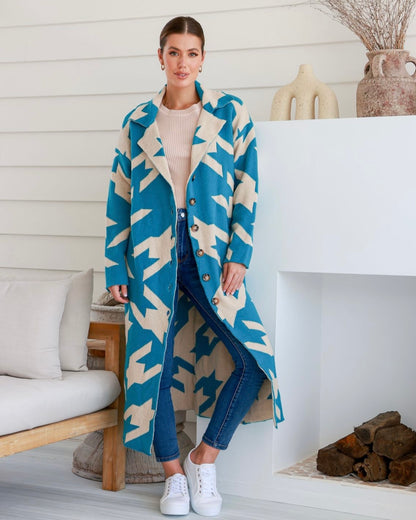 Azure Lightning Cardigan: This long cardigan is softer than soft and the best way to keep snuggly through winter whilst looking your best
Features:

Functional buttons
Reverse colour interior - Ciao Bella Dresses 