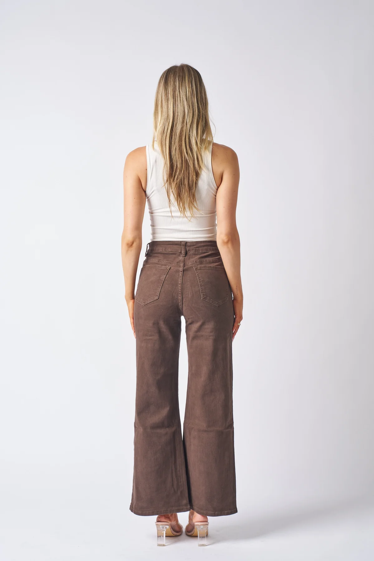 Cindi Wide Leg Jean - Brown