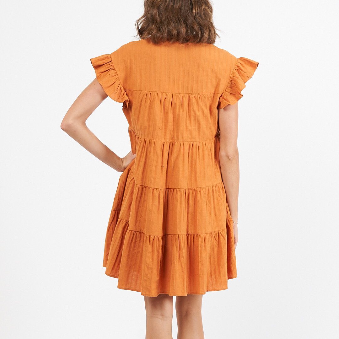 Betty Tiered Dress - Burnt Orange - Ciao Bella Dresses
