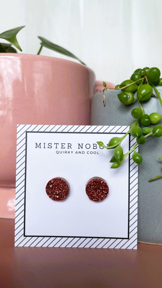 Raw Glitter Novelty Stud Earrings - Ciao Bella Dresses