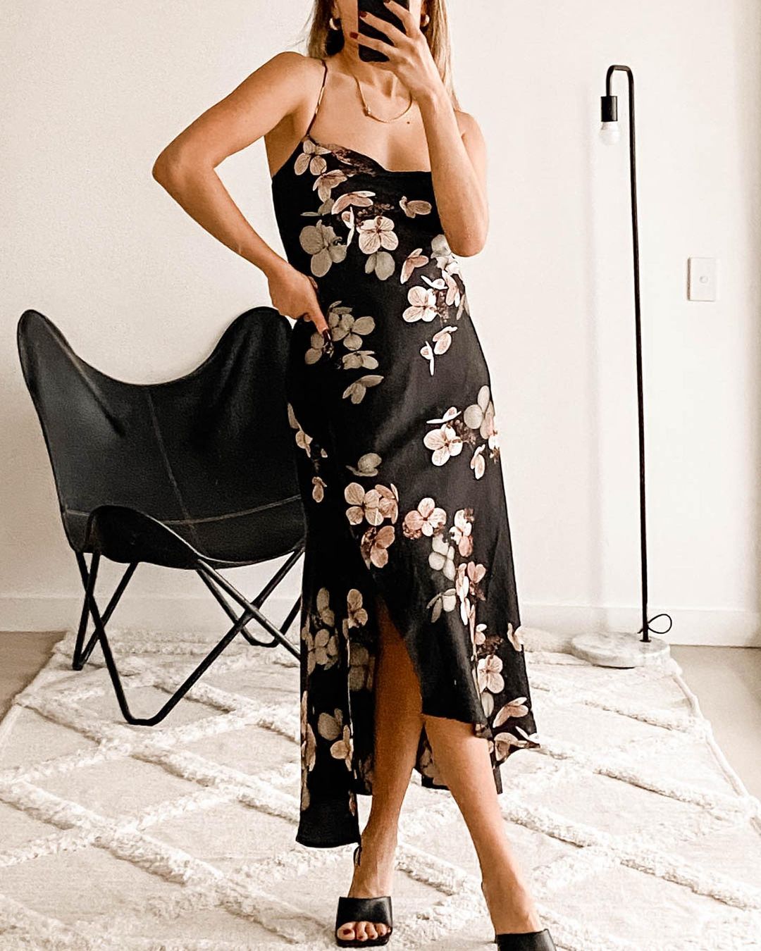 Nova Slip Dress - Black Floral - Ciao Bella Dresses