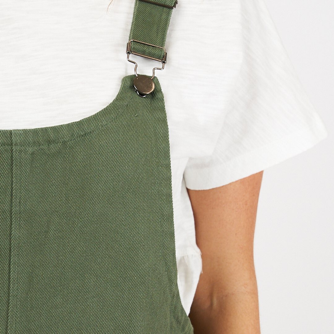 Xanthe Short Dungarees Khaki Ebby and I Ciao Bella Dresses