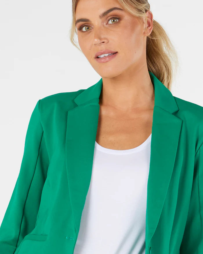 Portsea Blazer - Emerald | Betty Basics | It doesn't get more classic than this versatile layering piece. We call it the Goldilocks of blazers: not too big, not too small and structured enough to wear over a