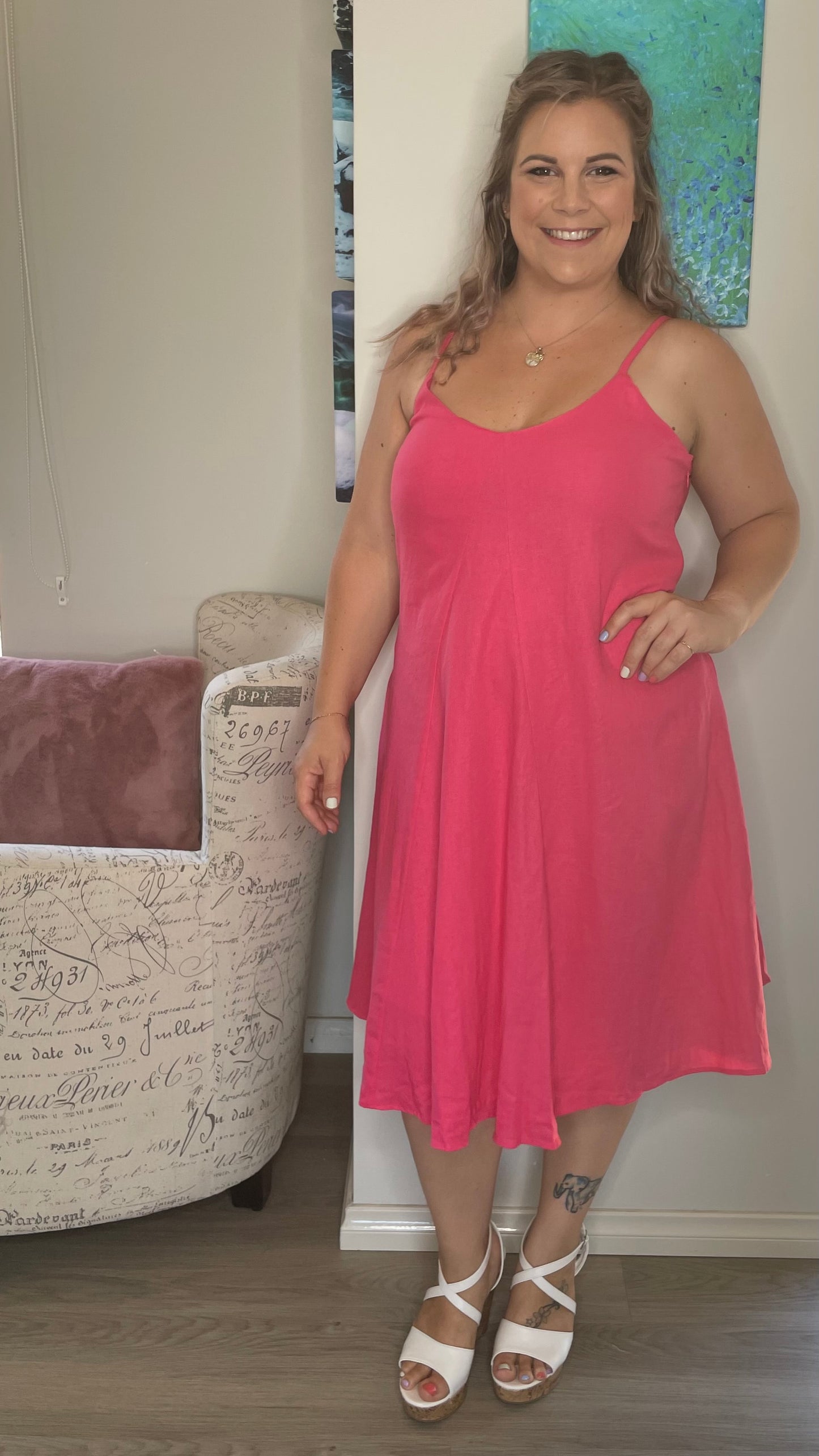 Kelsey Dress - Flamingo Pink - Ciao Bella Dresses