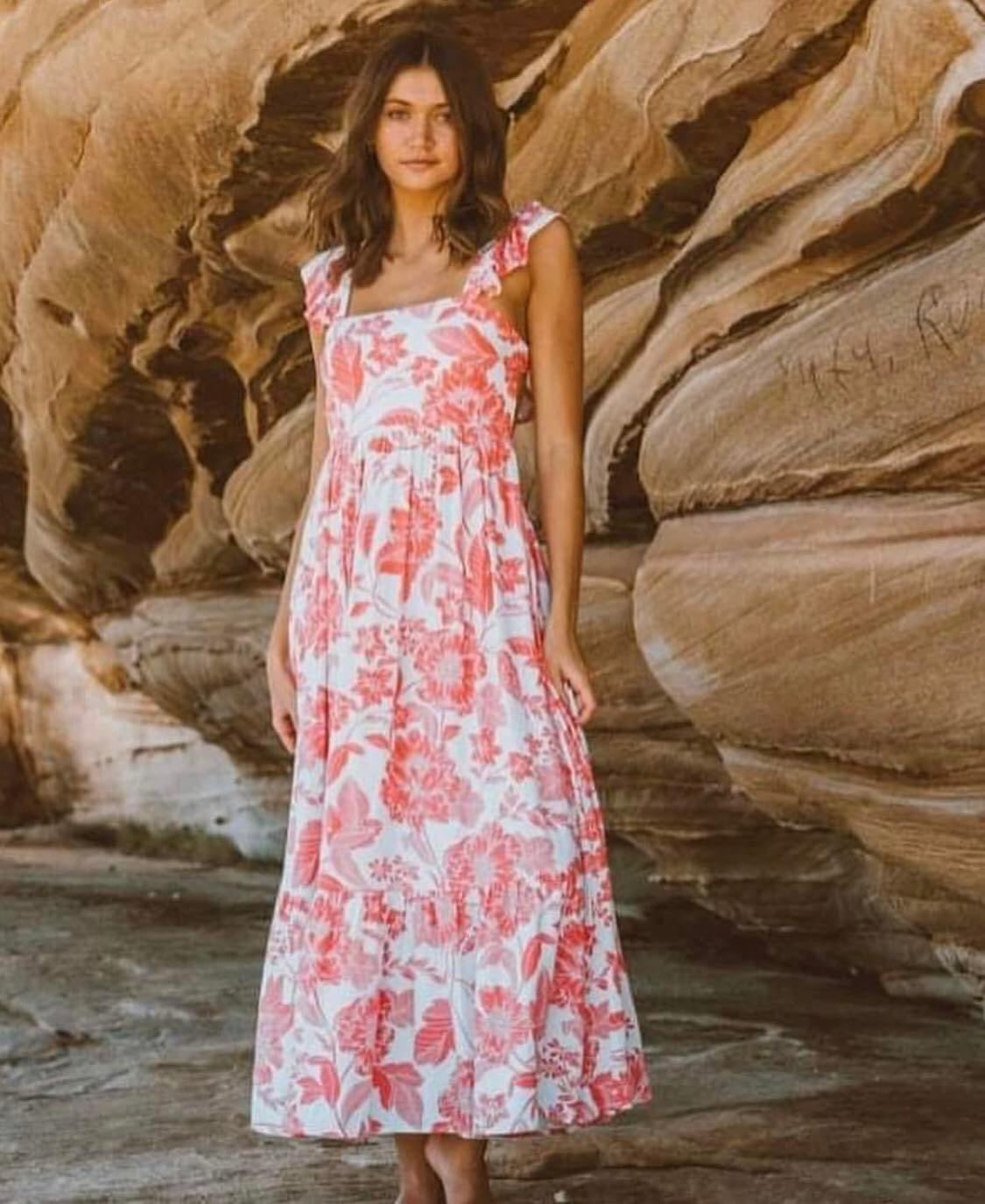 Eleanor Maxi Dress - Pink Floral - Ciao Bella Dresses