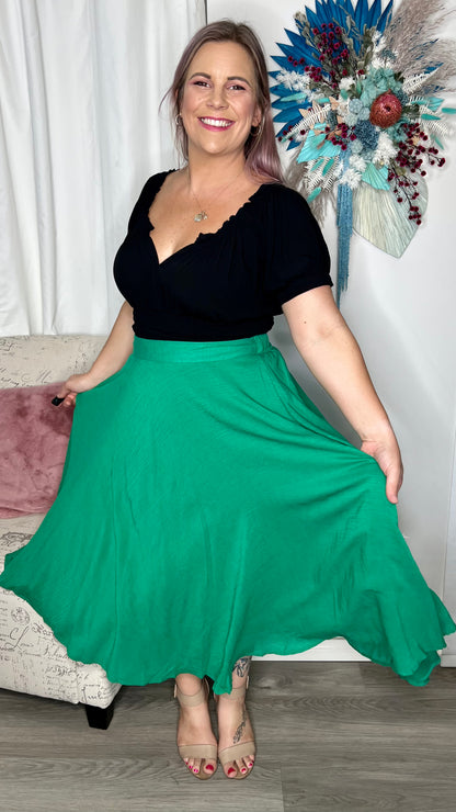 Fever Night Skirt - Emerald - Ciao Bella Dresses