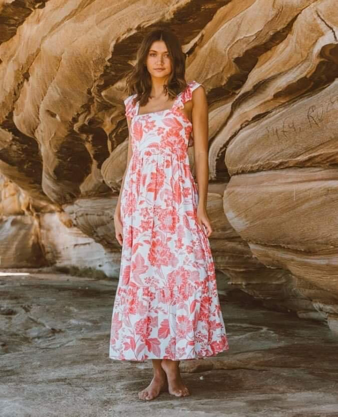 Eleanor Maxi Dress - Pink Floral - Ciao Bella Dresses