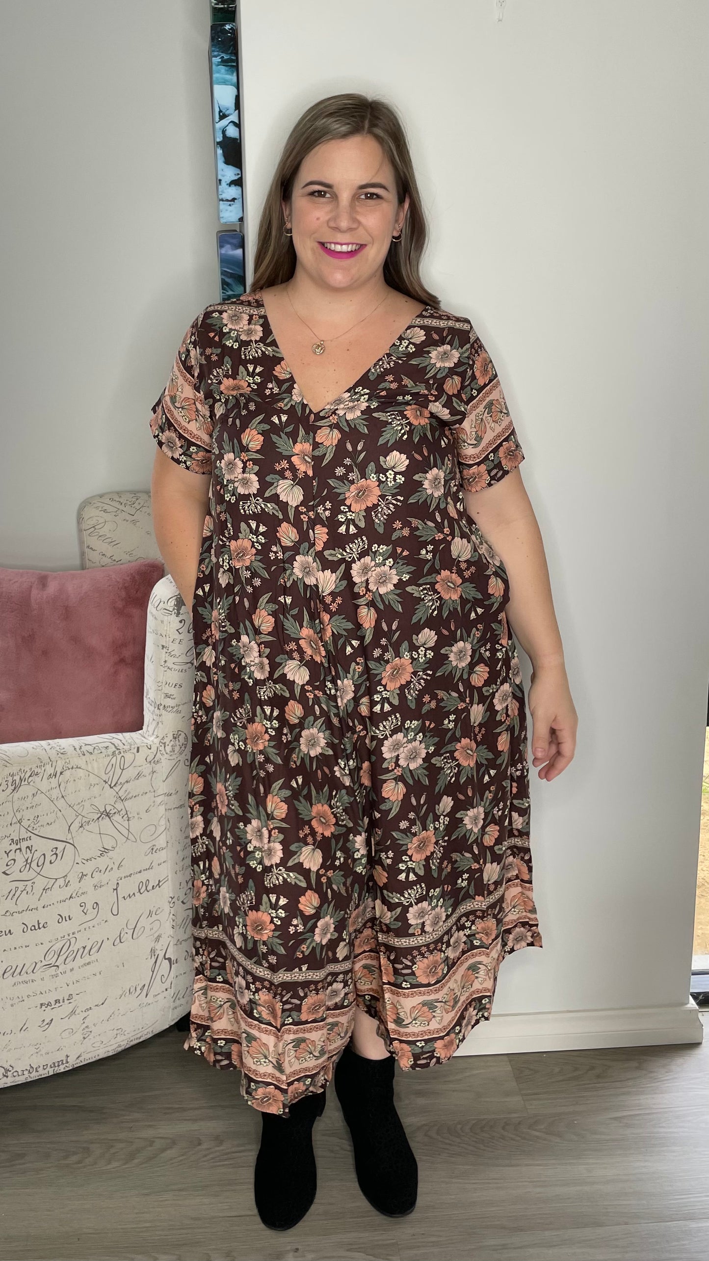 Harlow Jumpsuit - Pecan Bloom - Ciao Bella Dresses