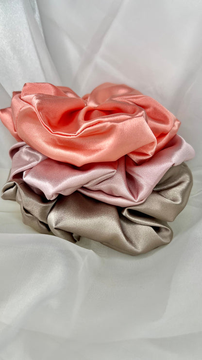 Sage + Stone Handmade Scrunchies - Satin Luxe - Taupe - Ciao Bella Dresses