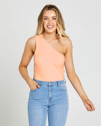 Bec One Shoulder Top - Peach - Ciao Bella Dresses