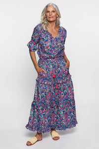 Fable Frill Skirt in Swirling Pink - Ciao Bella Dresses